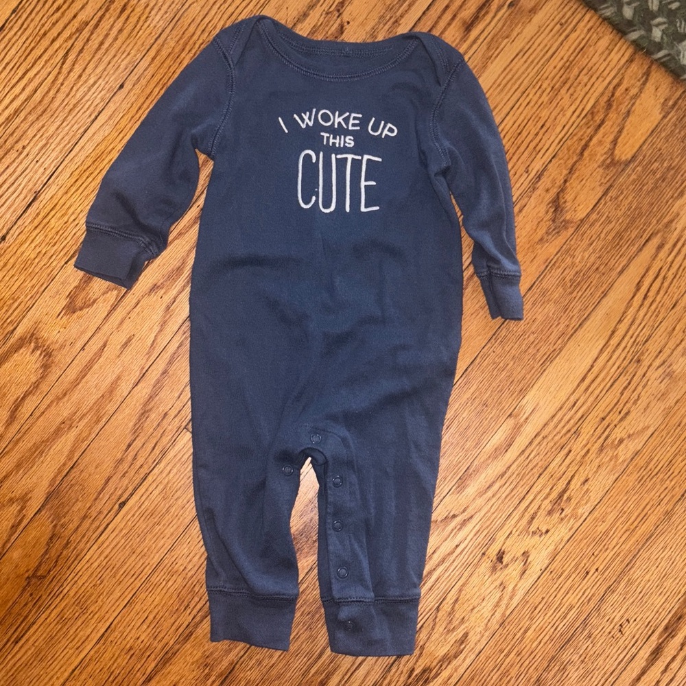 Carter's Navy Blue Kids Footie with Cute Print